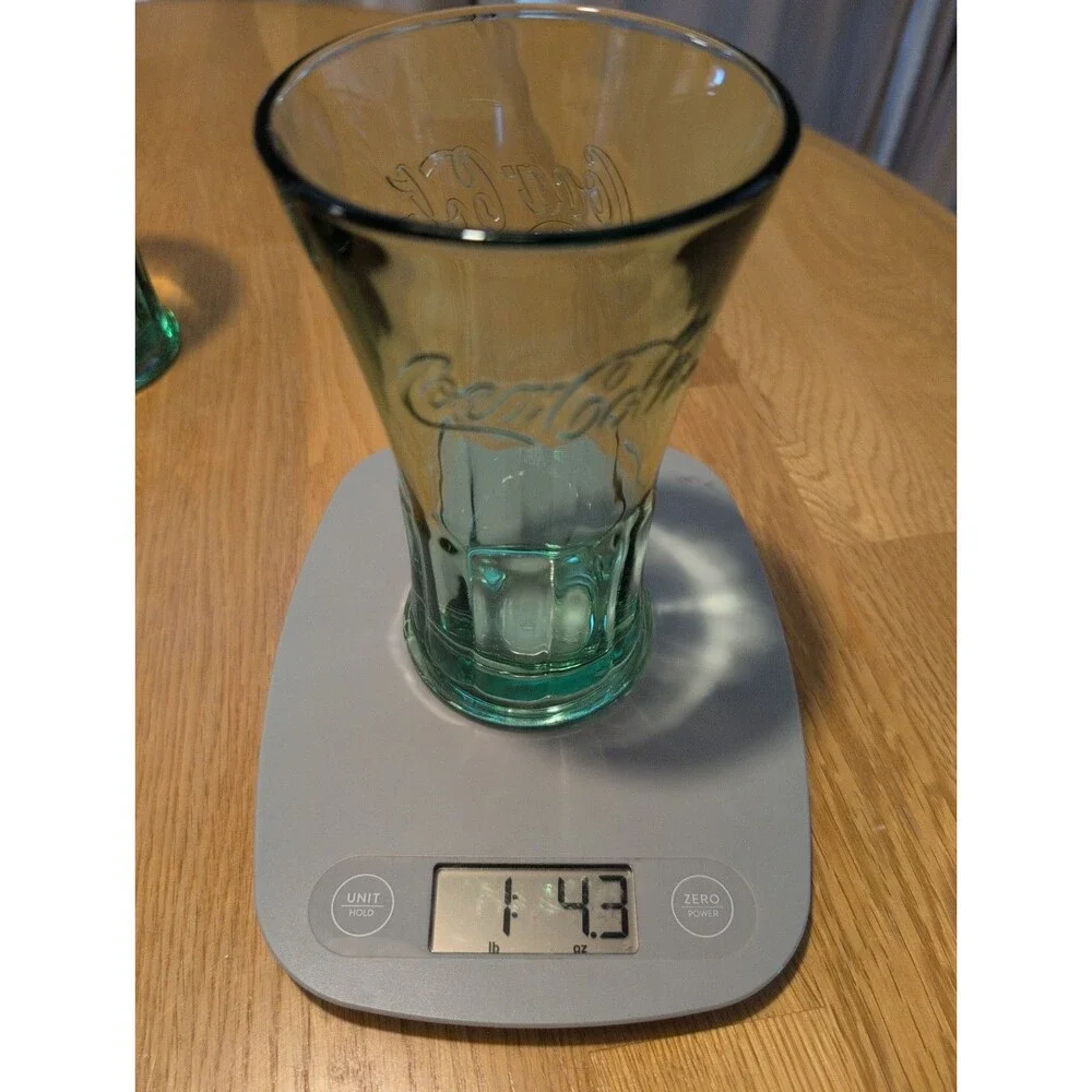 Vintage Libbey Coca Cola Glasses Green Flared Heavy 16oz Tumblers Set of 6